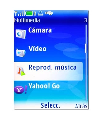 Vaya a Reprod. música y pulse la tecla de navegación.