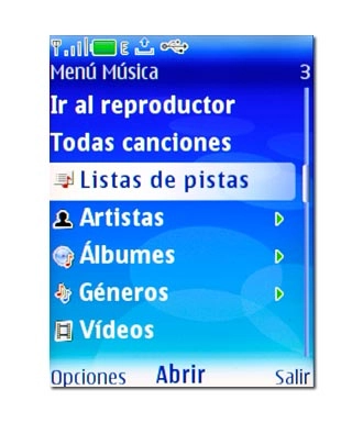 Vaya a Listas de pistas y pulse la tecla de navegación.