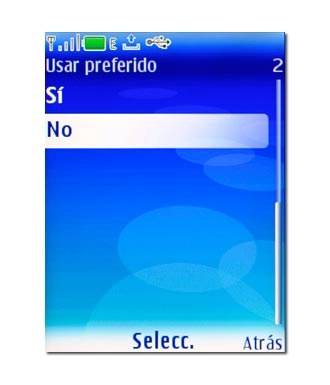 Vaya a No y pulse la tecla de navegación.