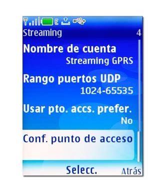 Vaya a Conf. punto de acceso y pulse la tecla de navegación.