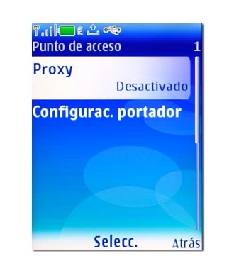 Vaya a Proxy y pulse la tecla de navegación.