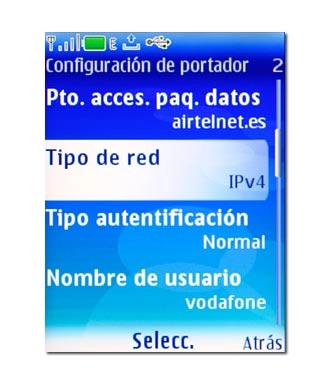 Vaya a Tipo de red y pulse la tecla de navegación.