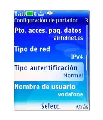 Vaya a Tipo autentificación y pulse la tecla de navegación.