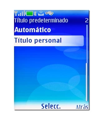 Si selecciona Título personal: