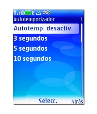 Elija Autotemp. desactiv. o la cantidad de segundos deseada y pulse la tecla de navegación.