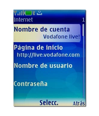 Vaya a Nombre de cuenta y pulse la tecla de navegación.