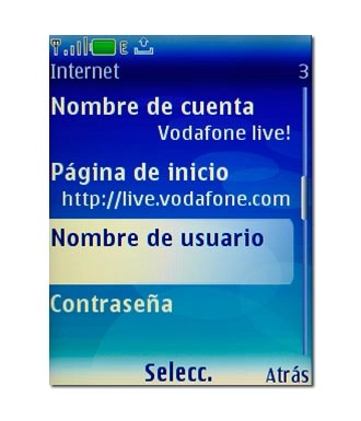 Vaya a Nombre de usuario y pulse la tecla de navegación.