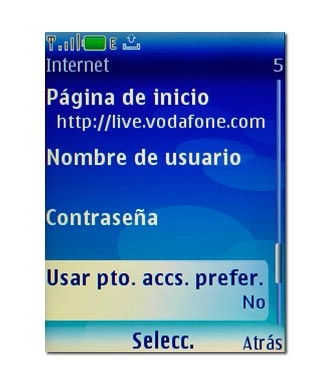 Vaya a Usar pto. accs. prefer. y pulse la tecla de navegación.