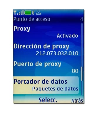 Vaya a Portador de datos y pulse la tecla de navegación.
