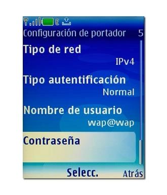 Vaya a Contraseña y pulse la tecla de navegación.