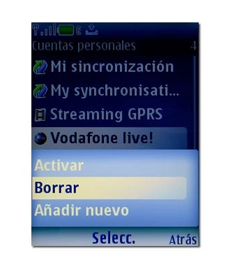 Vaya a Borrar y pulse la tecla de navegación.