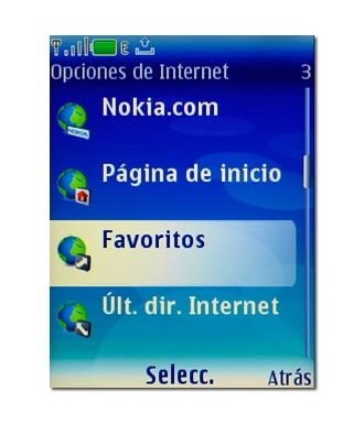 Vaya a Favoritos y pulse la tecla de navegación.