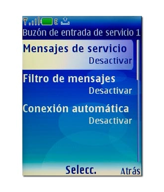 Vaya a Mensajes de servicio y pulse la tecla de navegación.