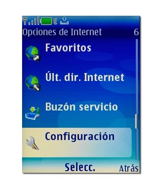 Vaya a Configuración y pulse la tecla de navegación.