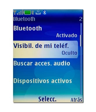 Vaya a Visibil. de mi teléf. y pulse la tecla de navegación.