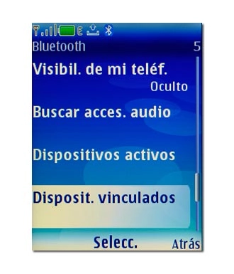 Vaya a Disposit. vinculados y pulse la tecla de navegación.