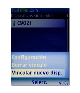 Vaya a Vincular nuevo disp. y pulse la tecla de navegación.