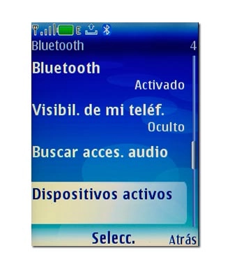 Vaya a Dispositivos activos y pulse la tecla de navegación.