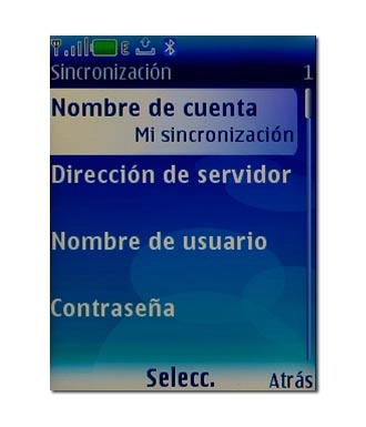 Vaya a Nombre de cuenta y pulse la tecla de navegación.