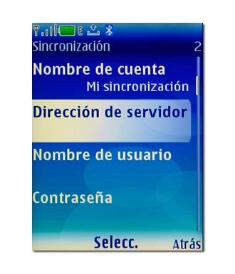 Vaya a Dirección de servidor y pulse la tecla de navegación.