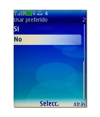 Vaya a No y pulse la tecla de navegación.