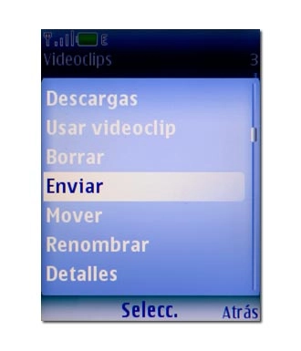 Vaya a Enviar y pulse la tecla de navegación.