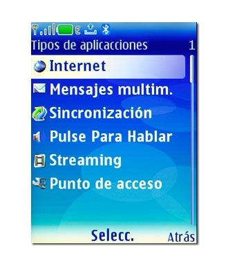Vaya a Internet y pulse la tecla de navegación.