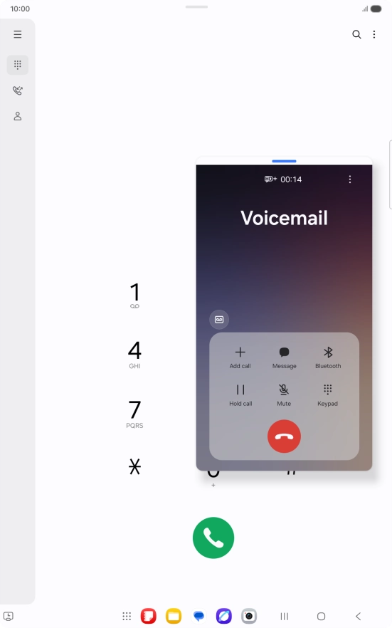 Press the end call icon.