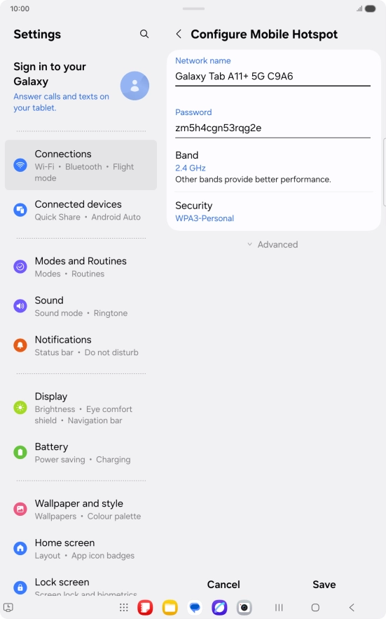 Press the field below 