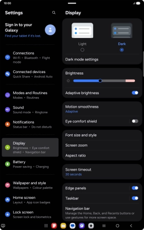 Press Dark mode settings. Press Dark mode settings.