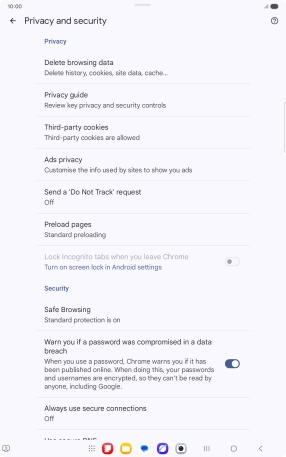 Press Delete browsing data. Press Delete browsing data.
