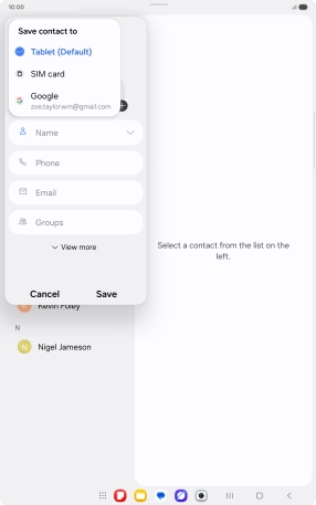 Press the required Google account. Press the required Google account.