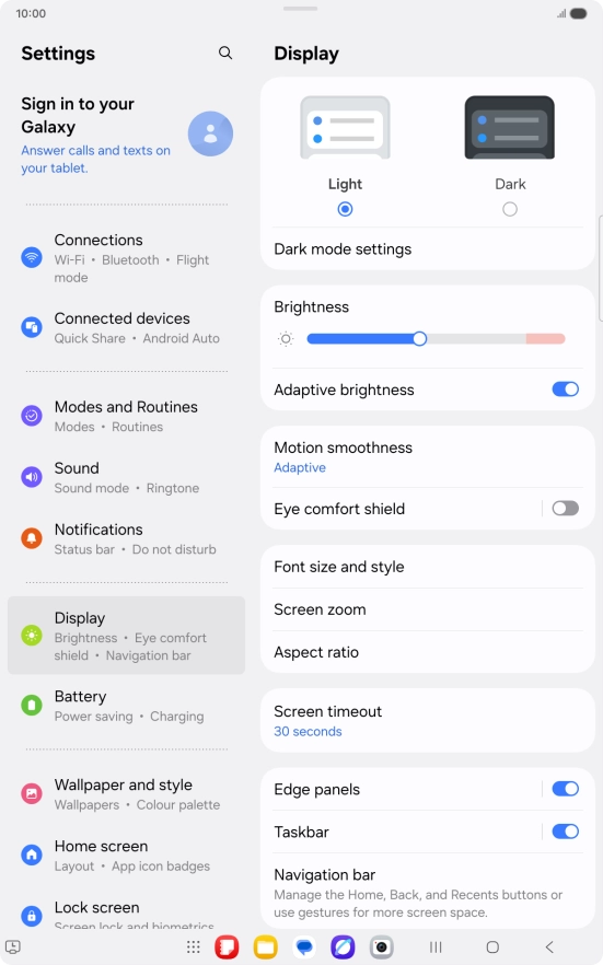 Press Screen timeout.