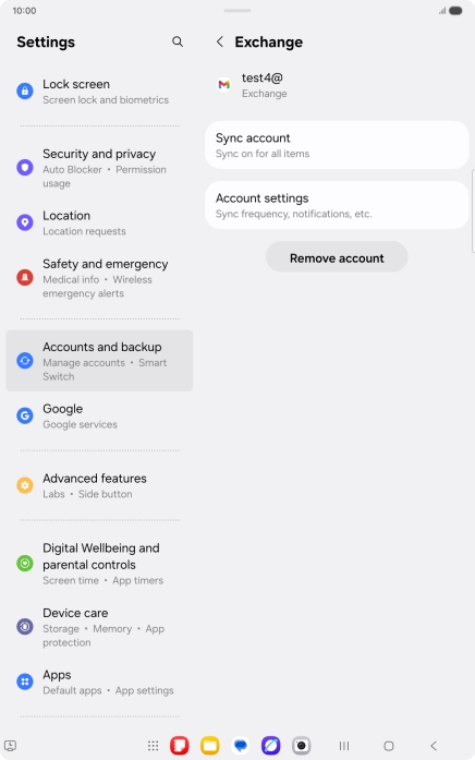 Press Remove account.