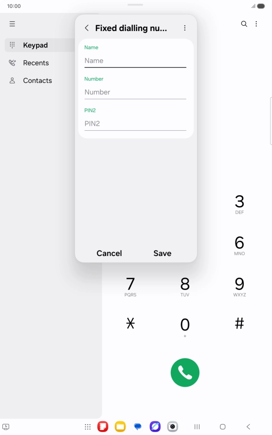 Press Name and key in the required name.