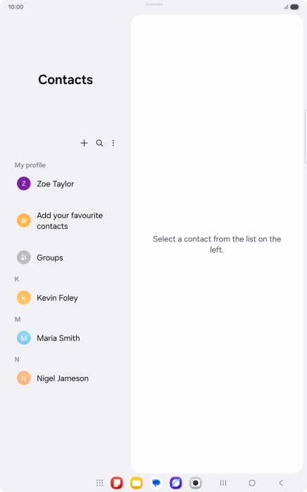 Press the new contact icon. Press the new contact icon.