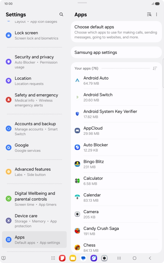 Press the required app. Press the required app.