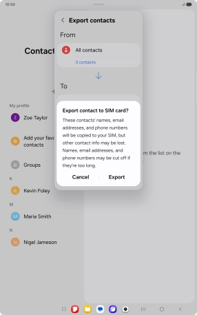 Press Export. Press Export.