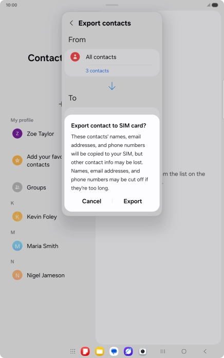 Press Export. Press Export.