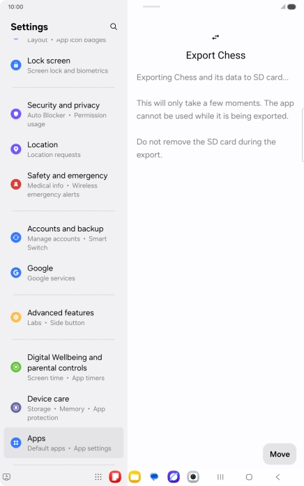 Press Move. Press Move.
