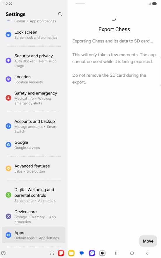 Press Move. Press Move.
