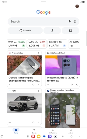 Press the profile icon.