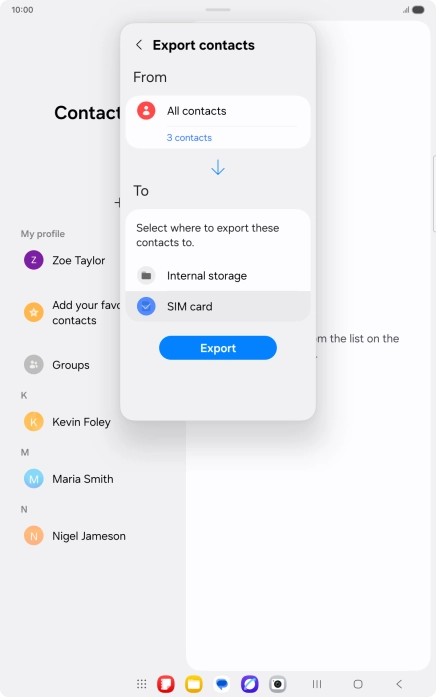 Press Export. Press Export.