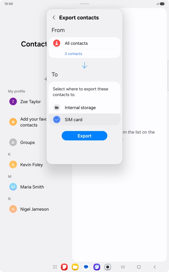 Press Export. Press Export.