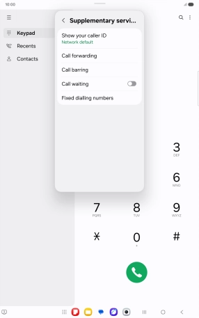 Press Fixed dialling numbers. Press Fixed dialling numbers.