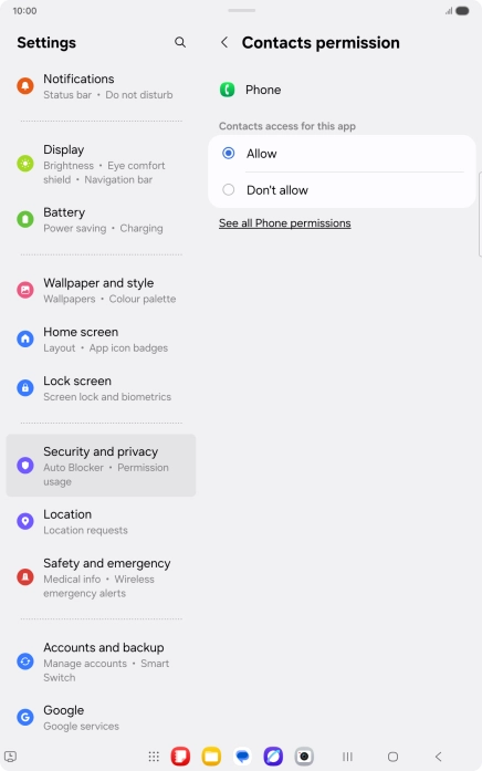 Press the required setting. Press the required setting.