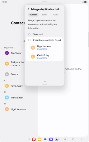 Press the field above the required number. Press the field above the required number.