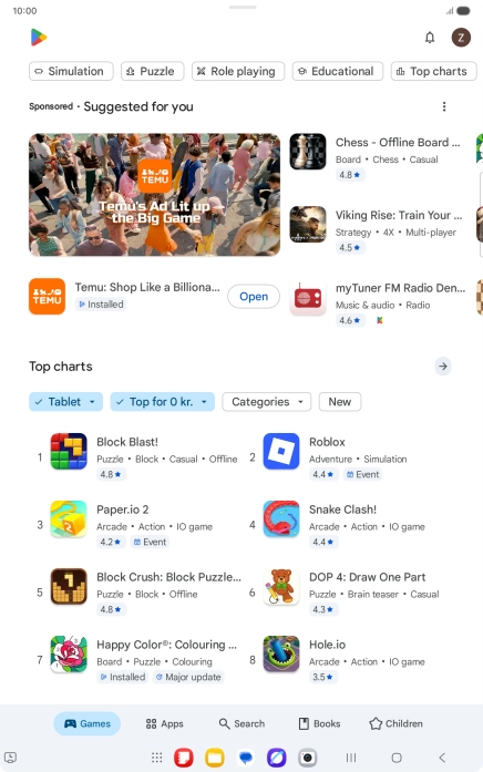 Press the profile icon.