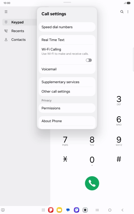 Press Supplementary services. Press Supplementary services.