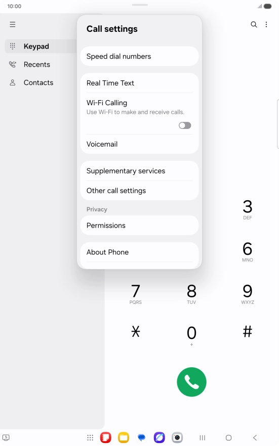Press Supplementary services. Press Supplementary services.